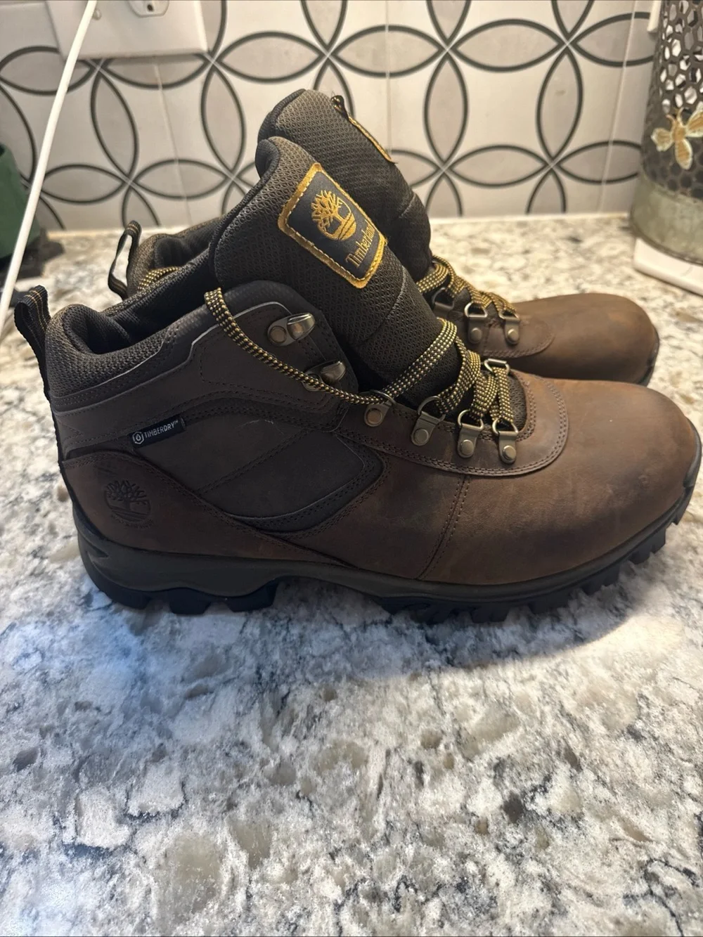 Timberland Brown and Black Leather Outdoor Boots